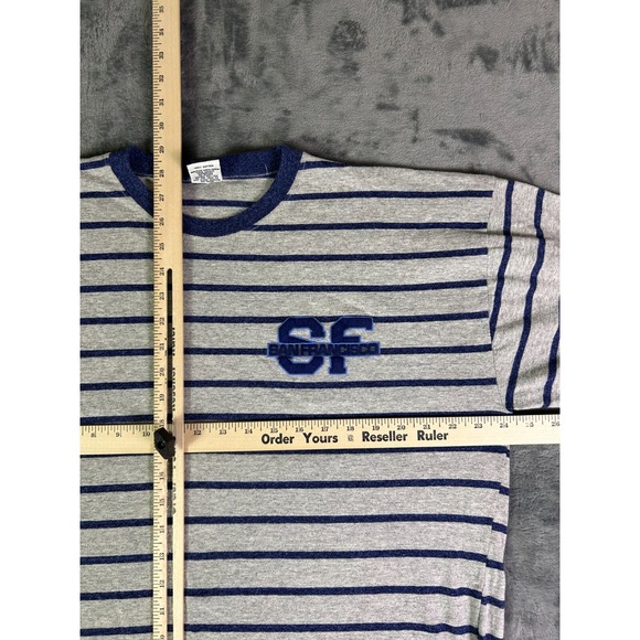 90s HRLA San Francisco Striped Long Sleeve Shirt Gray Blue XL Classic Preppy‎ - Picture 5 of 8